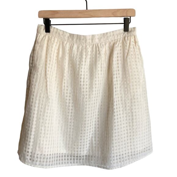 NWT Maison Jules Womens M White Gingham Mini Skirt Twee Minimalist Clean Girl - Picture 1 of 6